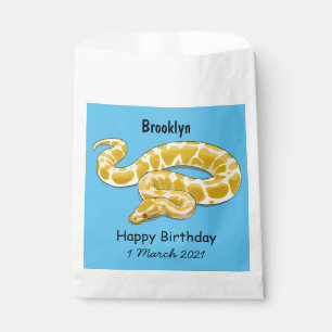 Burmese python snake cartoon illustration favour bags
