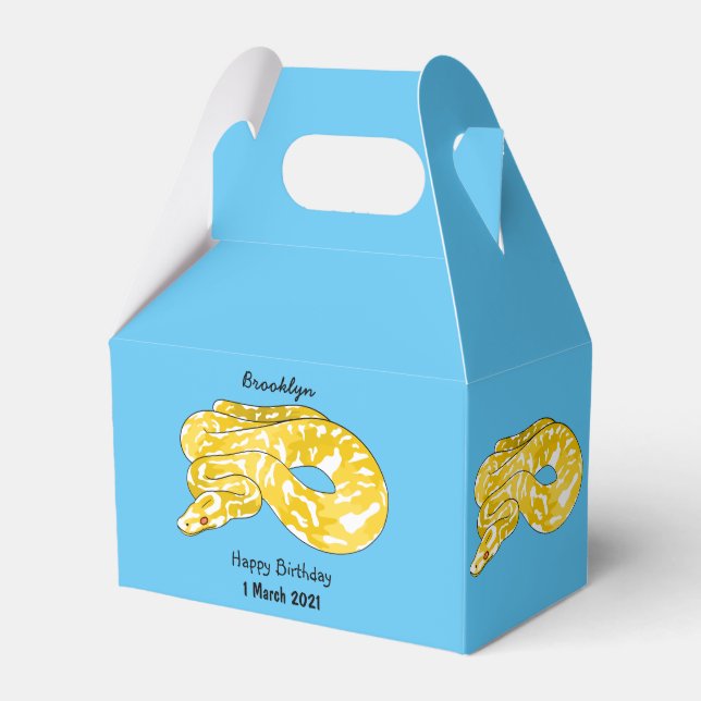 Burmese python snake cartoon illustration  favour box (Front Side)