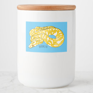Burmese python snake cartoon illustration food label