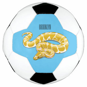 Burmese python snake cartoon illustration football