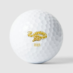 Burmese python snake cartoon illustration golf balls
