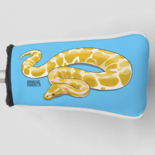 Burmese python snake cartoon illustration golf head cover