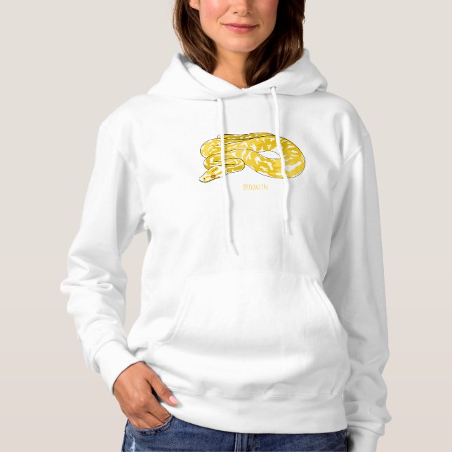 Burmese python snake cartoon illustration hoodie (Front)
