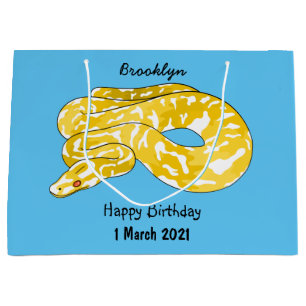 Burmese python snake cartoon illustration large gift bag