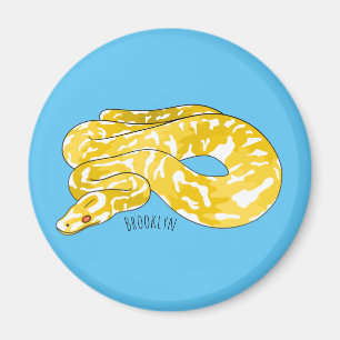 Burmese python snake cartoon illustration  magnet