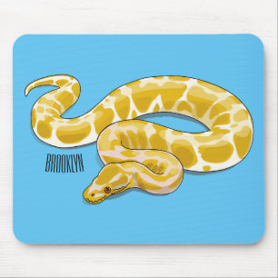 Burmese python snake cartoon illustration mouse mat