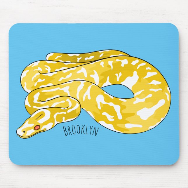 Burmese python snake cartoon illustration mouse mat (Front)