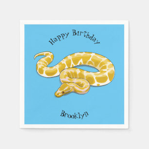 Burmese python snake cartoon illustration napkin