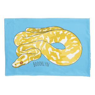 Burmese python snake cartoon illustration pillowcase