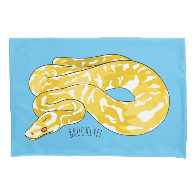 Burmese python snake cartoon illustration pillowcase (Front)