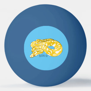 Burmese python snake cartoon illustration ping pong ball