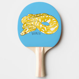 Burmese python snake cartoon illustration ping pong paddle
