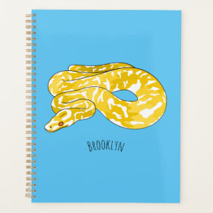 Burmese python snake cartoon illustration planner