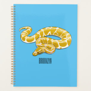 Burmese python snake cartoon illustration planner