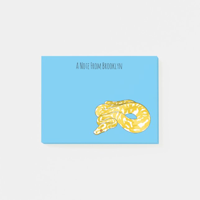 Burmese python snake cartoon illustration post-it notes (Front)