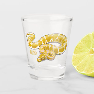 Burmese python snake cartoon illustration shot glass
