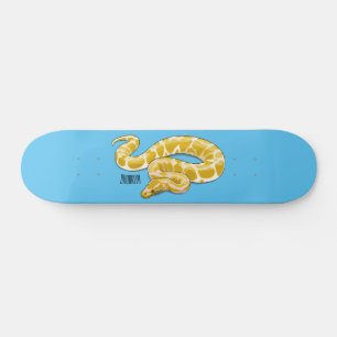 Burmese python snake cartoon illustration skateboard