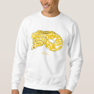 Burmese python snake cartoon illustration sweatshirt