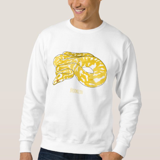 Burmese python snake cartoon illustration  sweatshirt (Front)