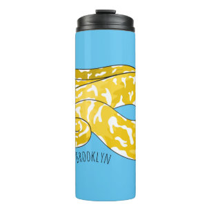 Burmese python snake cartoon illustration  thermal tumbler