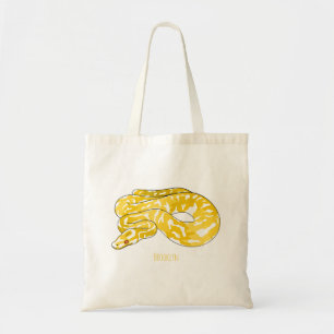 Burmese python snake cartoon illustration  tote bag