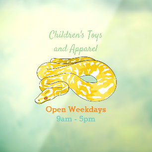 Burmese python snake cartoon illustration window cling