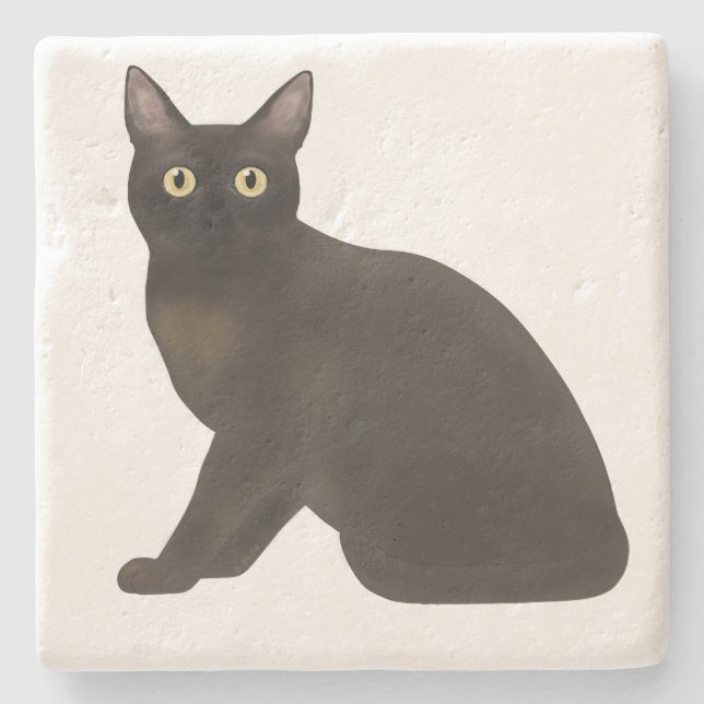 Burmese Sable Stone Coaster (Front)