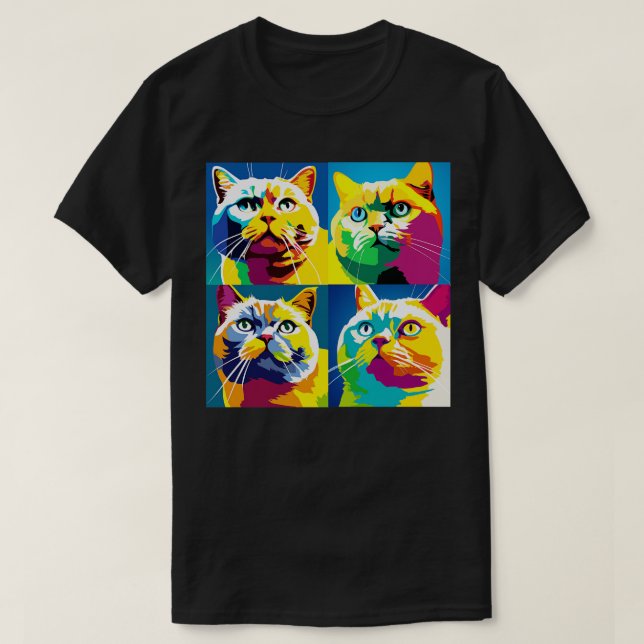 Burmilla Art Cat Lover Gift T-Shirt (Design Front)