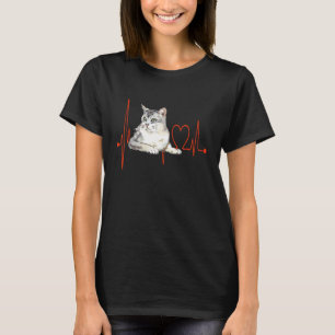 Burmilla Cat Heartbeat EKG Funny Cat Lover Pet Own T-Shirt