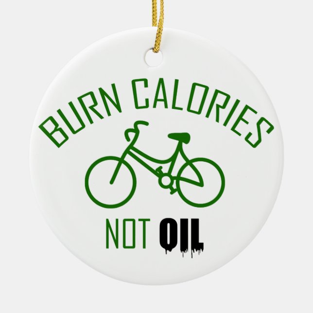 Burn Calories Not Oil Ceramic Tree Decoration (Front)