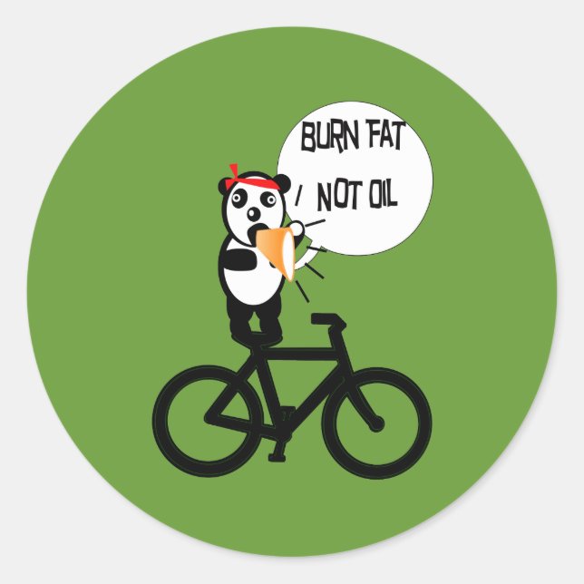 Burn Fat Not Oil Classic Round Sticker (Front)