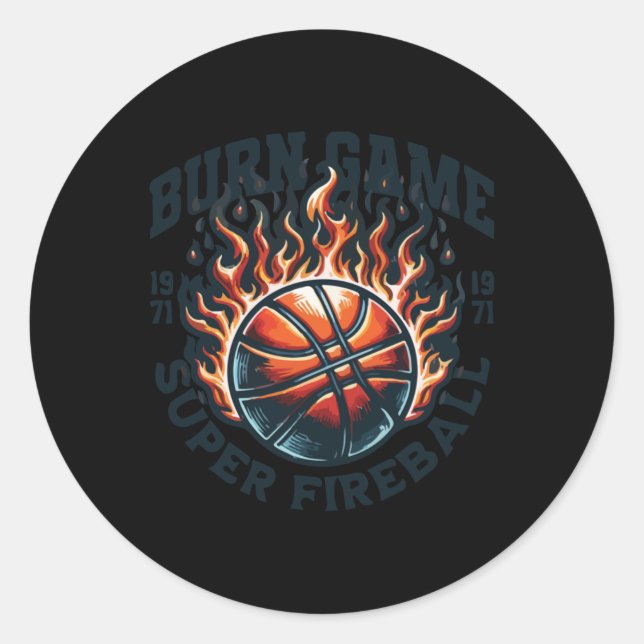 Burn Game Super Fireball  Classic Round Sticker (Front)