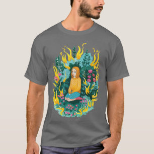 Burn it Down Gouache Illustration of a Girl in a B T-Shirt