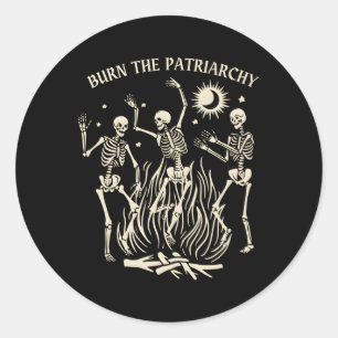 Burn The Patriarchy Feminist Halloween Classic Round Sticker