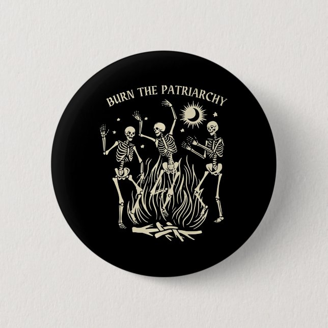 Burn The Patriarchy Fun Feminist Halloween   6 Cm Round Badge (Front)
