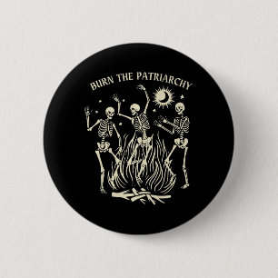 Burn The Patriarchy Fun Feminist Halloween 6 Cm Round Badge