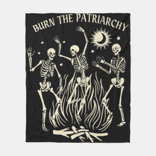 Burn The Patriarchy Fun Feminist Halloween   Fleece Blanket