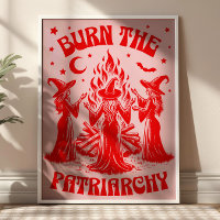 Burn The Patriarchy Red Vintage Witches Feminist