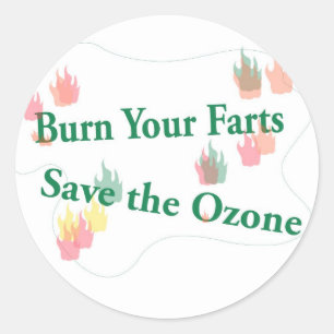 burn your farts classic round sticker