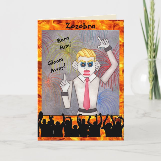 Burn Your Gloom Away Zozobra A Santa Fe Tradition Holiday Card (Front)