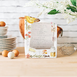 Burnaby Banana Bake Watercolor Recipe Heirloom Tea Towel