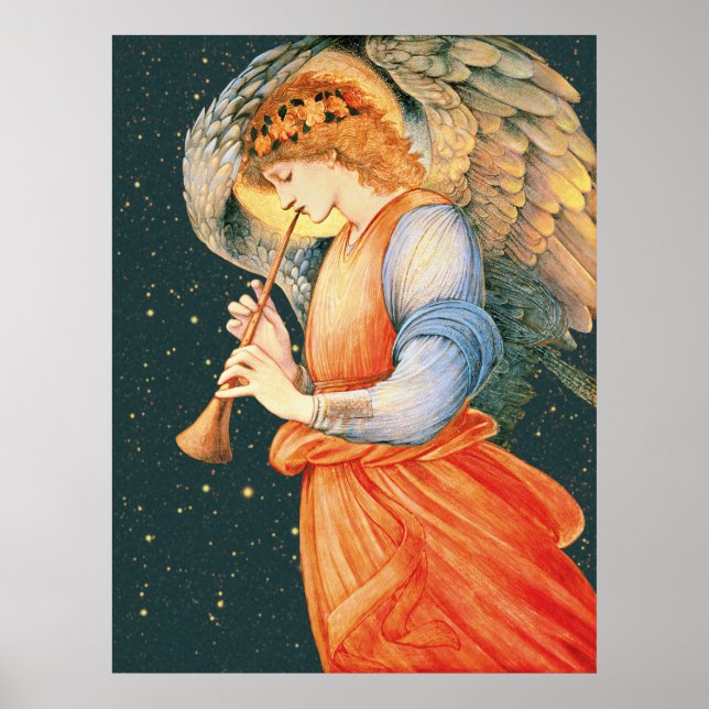 Burne-Jones Angel playing flageolet CC1135 Larger Poster (Front)