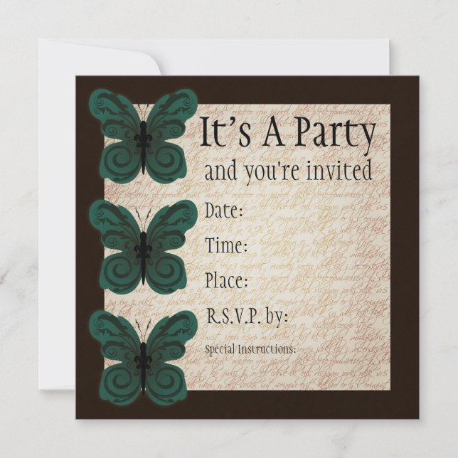 Burned Butterfly Invitation (Front)