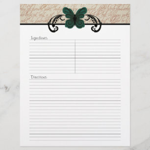 Burned Butterfly Recipe Sheet