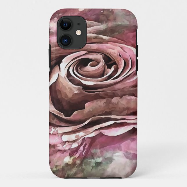 Burned Coral and Desert Mist Artistic Rose Case-Mate iPhone Case (Back)