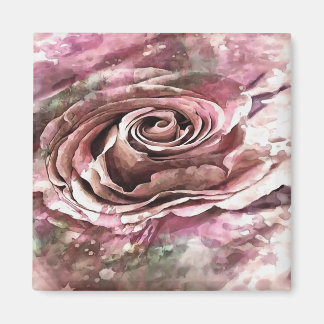 Burned Coral and Desert Mist Artistic Rose Magnet