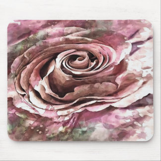 Burned Coral and Desert Mist Artistic Rose Mouse Mat