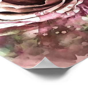 Burned Coral and Desert Mist Artistic Rose Poster