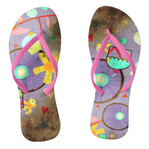Burned Old Distressed Vintage Flip Flops