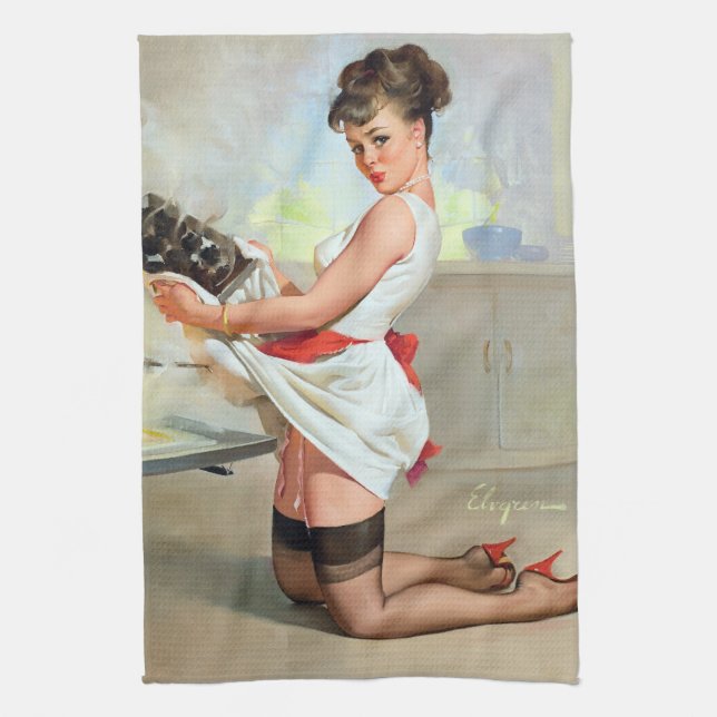 Burned Pinup Tea Towel (Vertical)